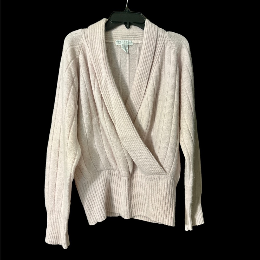 Vintage pink wrap ballet angora and wool blend ballerina ballet sweater M